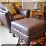 F21. Italsofa leather chair and ottoman. 36”h x 40”w x 38”d 